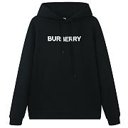 	 Kitlife Burberry Logo Print Cotton Hoodie Black - 1