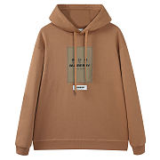 Kitlife Burberry appliqué-logo drawstring hoodie camel - 1