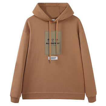 Kitlife Burberry appliqué-logo drawstring hoodie camel