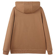 Kitlife Burberry appliqué-logo drawstring hoodie camel - 5