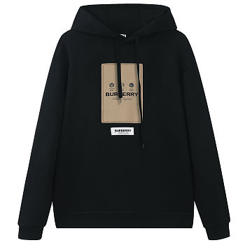 	 Kitlife Burberry appliqué-logo drawstring hoodie black