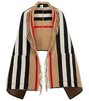 Kitlife Burberry Icon Stripe Wool Cashmere Jacquard Cape - 1