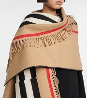 Kitlife Burberry Icon Stripe Wool Cashmere Jacquard Cape - 2
