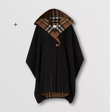 Kitlife Burberry Reversible Check Wool Hooded Cape