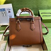 Kitlife Gucci Diana Small Tote Bag In Brown Leather - 27x24x11cm - 4