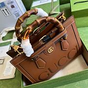 Kitlife Gucci Diana Small Tote Bag In Brown Leather - 27x24x11cm - 2