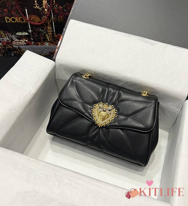 Kitlife DOLCE & GABBANA  Large Devotion Shoulder Black Bag - 26*18*8.5cm - 1