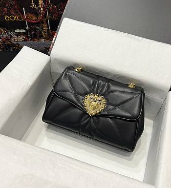 Kitlife DOLCE & GABBANA  Large Devotion Shoulder Black Bag - 26*18*8.5cm