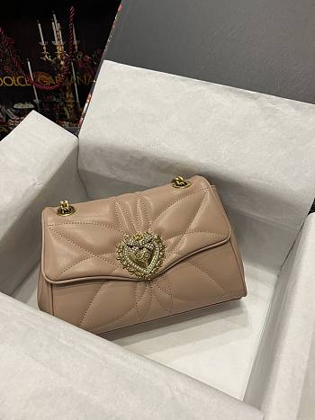 	 Kitlife DOLCE & GABBANA Large Devotion Shoulder Beige Bag - 26*18*8.5cm