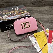 	 Kitlife Dolce & Gabbana Leather DG Logo Shoulder Pink Bag - 12*19*5.5cm - 1