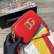 	 Kitlife Dolce & Gabbana Leather DG Logo Shoulder Red Bag - 12*19*5.5cm - 5