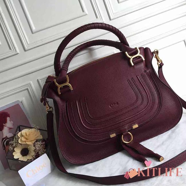 	 Kitlife Chloe Marcie Double Carry Burgundy Bag - 36/12/28cm - 1