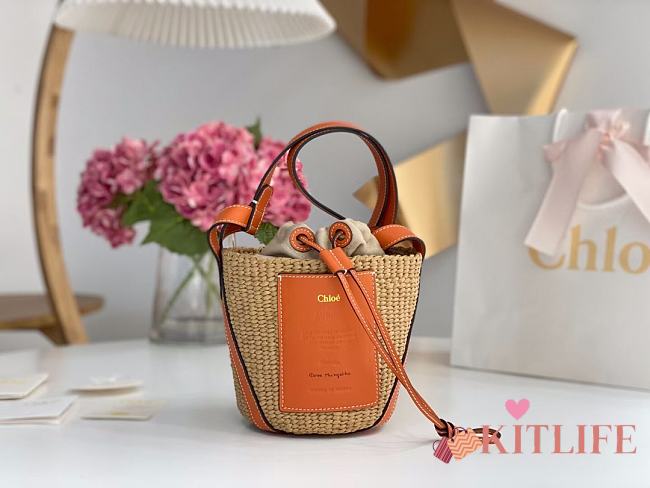 	 Kitlife Chloe small basket orange - 17x16x16cm - 1