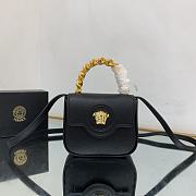 	 Kitlife Versace La Medusa Mini Black Grained Leather Bag - 16x12x6cm - 1