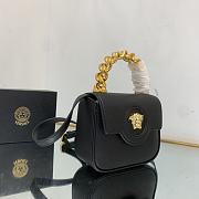 	 Kitlife Versace La Medusa Mini Black Grained Leather Bag - 16x12x6cm - 4