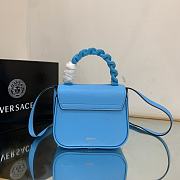 Kitlife Versace La Medusa Mini Blue Grained Leather Bag - 16x12x6cm - 3