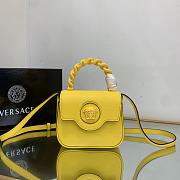 Kitlife Versace La Medusa Mini Yellow Grained Leather Bag - 16x12x6cm - 1