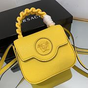 Kitlife Versace La Medusa Mini Yellow Grained Leather Bag - 16x12x6cm - 2