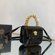 Kitlife Versace La Medusa Patent Mini Black Bag - 16x12x6cm - 5