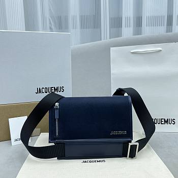 Kitlife Jacquemus Le Messageru shoulder bag navy blue - 25.5x8x16cm