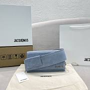 	 Kitlife Jacquemus Crossbody Blue Suede Leather Bag - 23x12x4cm - 1