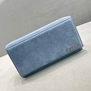 	 Kitlife Jacquemus Crossbody Blue Suede Leather Bag - 23x12x4cm - 3