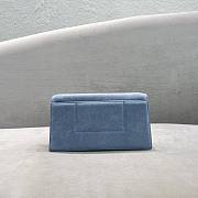 	 Kitlife Jacquemus Crossbody Blue Suede Leather Bag - 23x12x4cm - 4