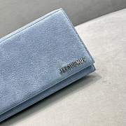 	 Kitlife Jacquemus Crossbody Blue Suede Leather Bag - 23x12x4cm - 2