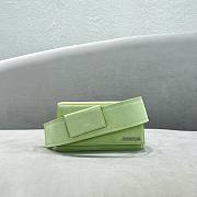 	 Kitlife Jacquemus Crossbody Green Suede Leather Bag - 23x12x4cm - 2