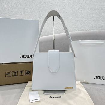 	 Kitlife Jacquemus White Le Bambino 24 Leather Shoulder Bag - 26x22x9.5cm