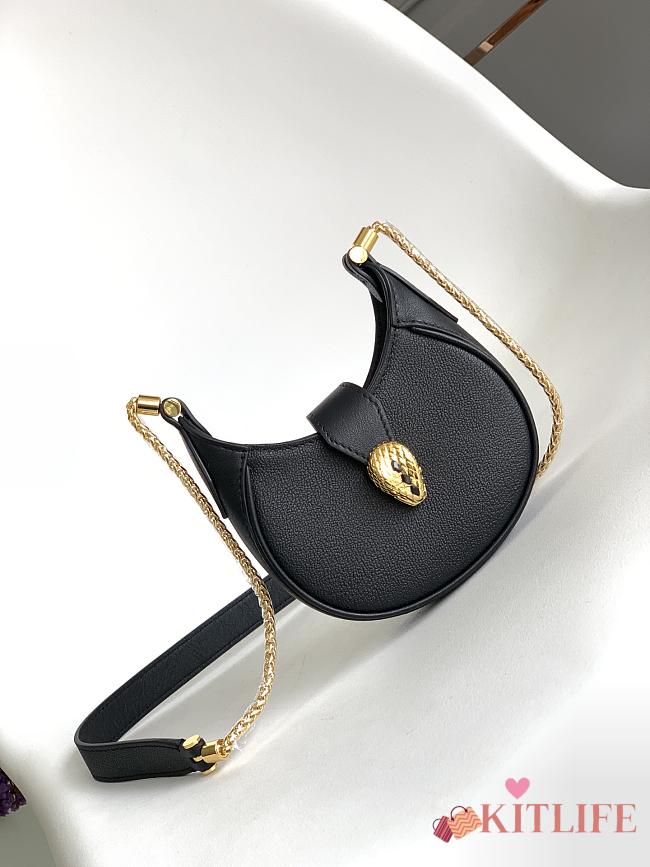 	 Kitlife Bvlgari Serpenti Ellipse Leather Micro Black - 13 X 8 X 3.5cm - 1
