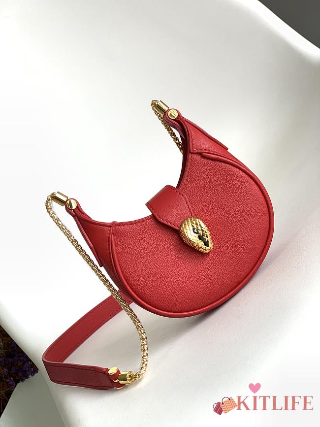 	 Kitlife Bvlgari Serpenti Ellipse Leather Micro Red - 13 X 8 X 3.5cm - 1