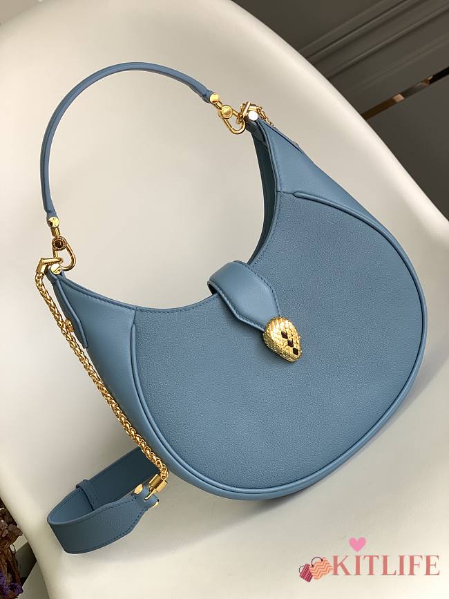 	 Kitlife Bvlgari Serpenti Ellipse Leather Small Blue - 19.5 X 20 X 5cm - 1
