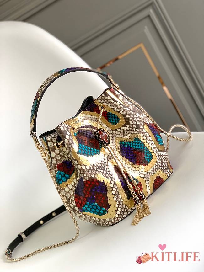 	 Kitlife BVLGARI Python Serpenti Forever Bucket Bag Multicolor - 16*10*19cm - 1