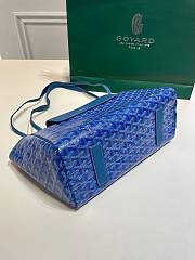 Kitlife Goyard Goyardine Canvas & Chevroches Calfskin Rouette PM Bag Blue - 23cm x14cm x31cm - 4