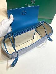 Kitlife Goyard Goyardine Canvas & Chevroches Calfskin Rouette PM Bag Blue - 23cm x14cm x31cm - 2