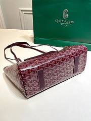 	 Kitlife Goyard Goyardine Canvas & Chevroches Calfskin Rouette PM Bag Burgundy - 23cm x14cm x31cm - 2
