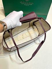 	 Kitlife Goyard Goyardine Canvas & Chevroches Calfskin Rouette PM Bag Burgundy - 23cm x14cm x31cm - 4