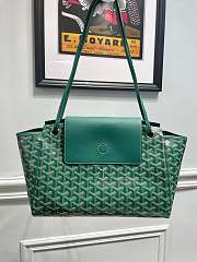 	 Kitlife Goyard Goyardine Canvas & Chevroches Calfskin Rouette PM Bag Green - 23cm x14cm x31cm - 1