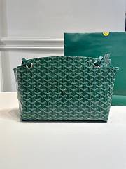 	 Kitlife Goyard Goyardine Canvas & Chevroches Calfskin Rouette PM Bag Green - 23cm x14cm x31cm - 5