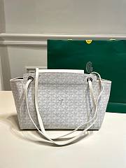 	 Kitlife Goyard Goyardine Canvas & Chevroches Calfskin Rouette PM Bag White - 23cm x14cm x31cm - 4