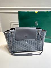 	 Kitlife Goyard Goyardine Canvas & Chevroches Calfskin Rouette PM Bag Grey - 23cm x14cm x31cm - 2