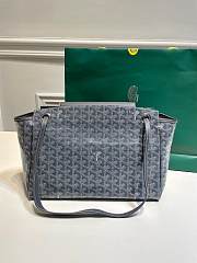 	 Kitlife Goyard Goyardine Canvas & Chevroches Calfskin Rouette PM Bag Grey - 23cm x14cm x31cm - 3