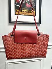 	 Kitlife Goyard Goyardine Canvas & Chevroches Calfskin Rouette PM Bag Red - 23cm x14cm x31cm - 1