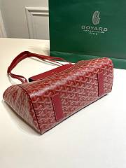 	 Kitlife Goyard Goyardine Canvas & Chevroches Calfskin Rouette PM Bag Red - 23cm x14cm x31cm - 4