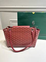 	 Kitlife Goyard Goyardine Canvas & Chevroches Calfskin Rouette PM Bag Red - 23cm x14cm x31cm - 2