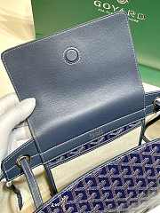 	 Kitlife Goyard Goyardine Canvas & Chevroches Calfskin Rouette PM Bag Navy Blue - 23cm x14cm x31cm - 5