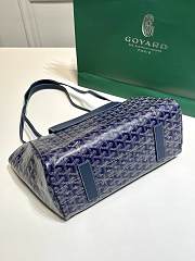 	 Kitlife Goyard Goyardine Canvas & Chevroches Calfskin Rouette PM Bag Navy Blue - 23cm x14cm x31cm - 4