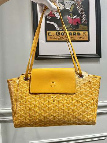 	 Kitlife Goyard Goyardine Canvas & Chevroches Calfskin Rouette PM Bag Yellow - 23cm x14cm x31cm