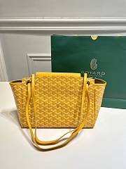 	 Kitlife Goyard Goyardine Canvas & Chevroches Calfskin Rouette PM Bag Yellow - 23cm x14cm x31cm - 4